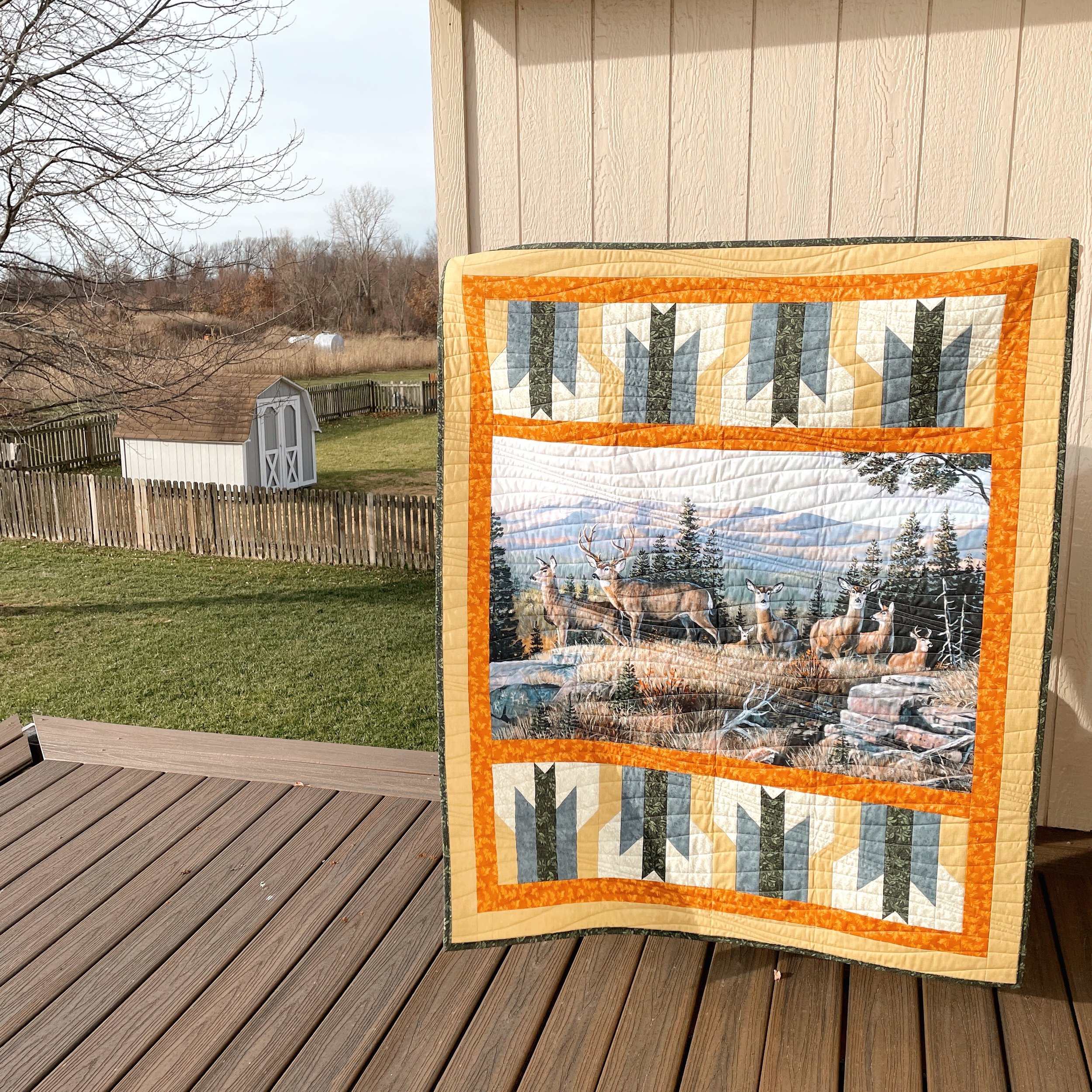 Finished Quilt Interruption - Dad's Deer Panel Quilt — oh, hello jenny!
